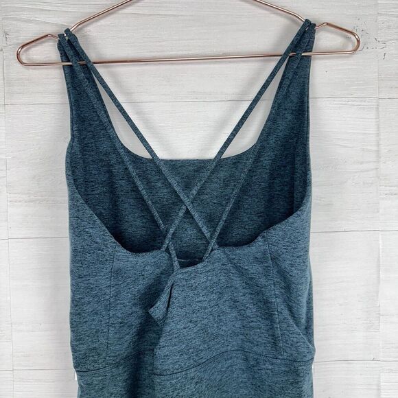 NWT Calia LustraLux Bodysuit Women XL Strappy Back Deep Aqua Blue Yoga $110 - Picture 6 of 15